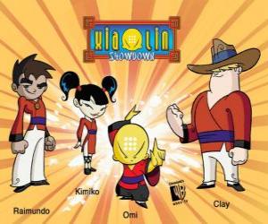 yapboz Bu dört Xiaolin savaşçılar: Raimundo, Kimiko, Omi ve Clay